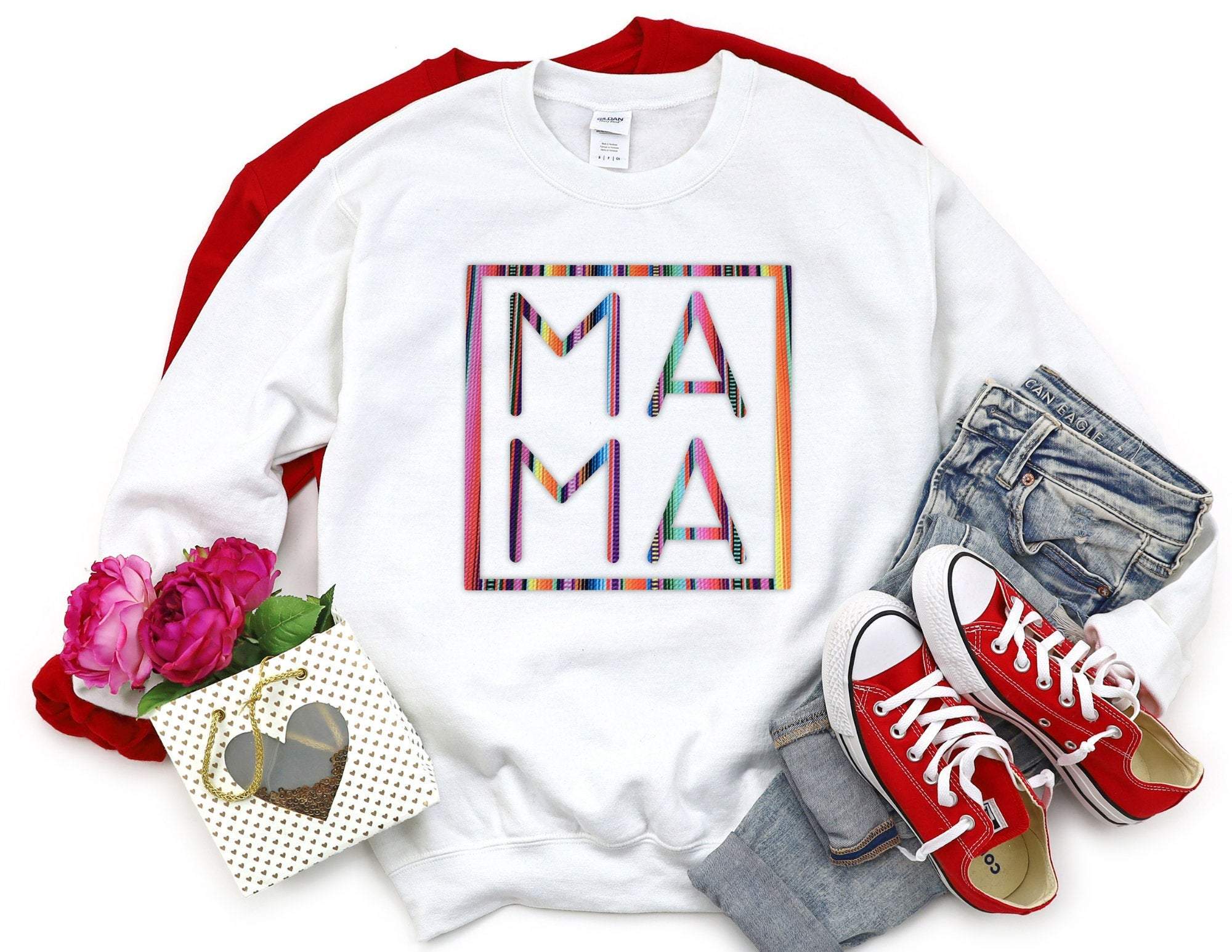 Mama Aztec Square Sweatshirt, Mama Sweatshirt, Gift For Mom, Blessed Mama Sweatshirt, Motherhood Shirt, Mother’S Day Sweater T-Shirt Hoodie All Color Size S-5Xl