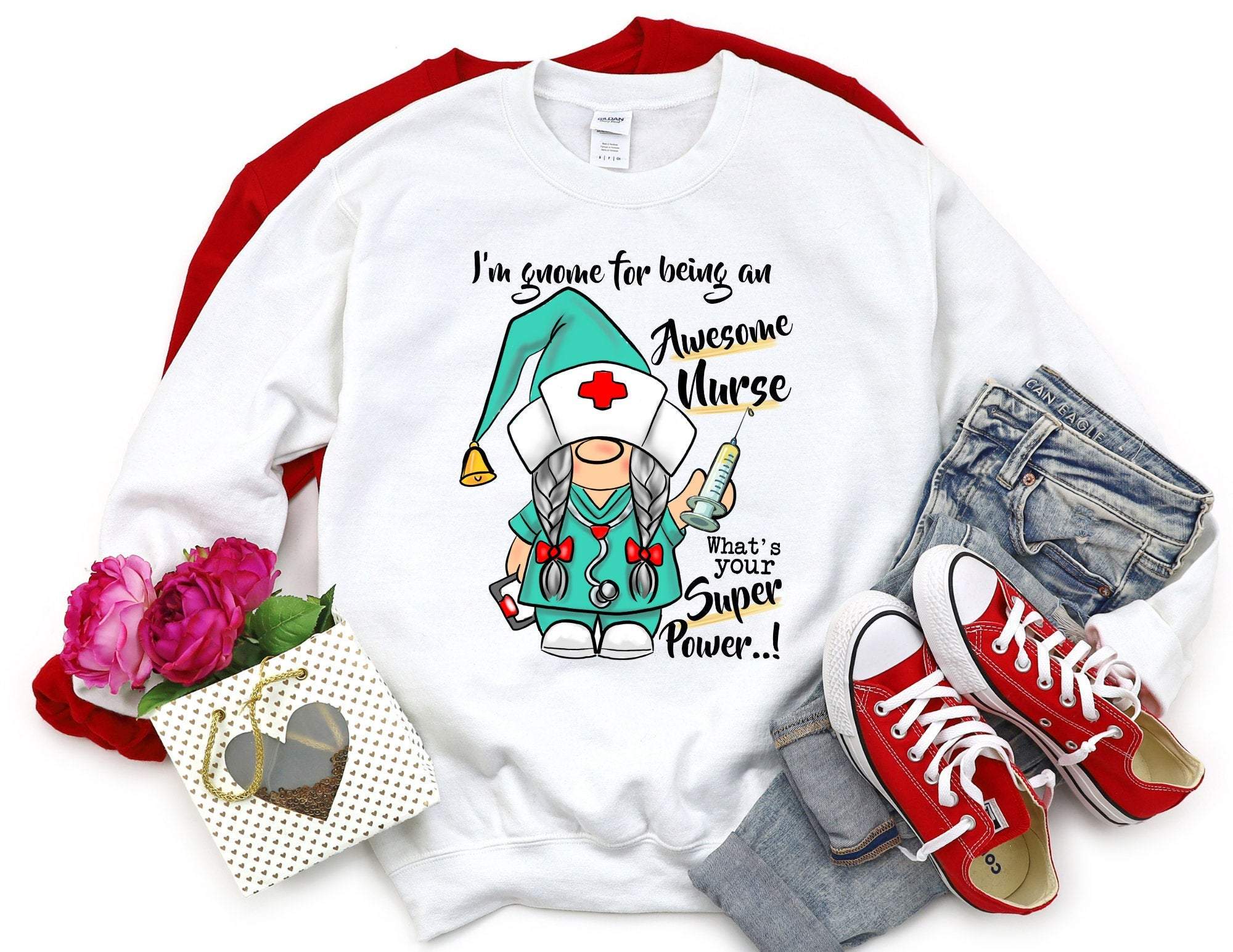 I’M Gnome For Being An Awesome Nurse Sweater, Superhero Nurse, Nurse Sweatshirt, Nursing School Sweatshirt, Nurse Shirt, Nursing Sweatshirt T-Shirt Hoodie All Color Size S-5Xl