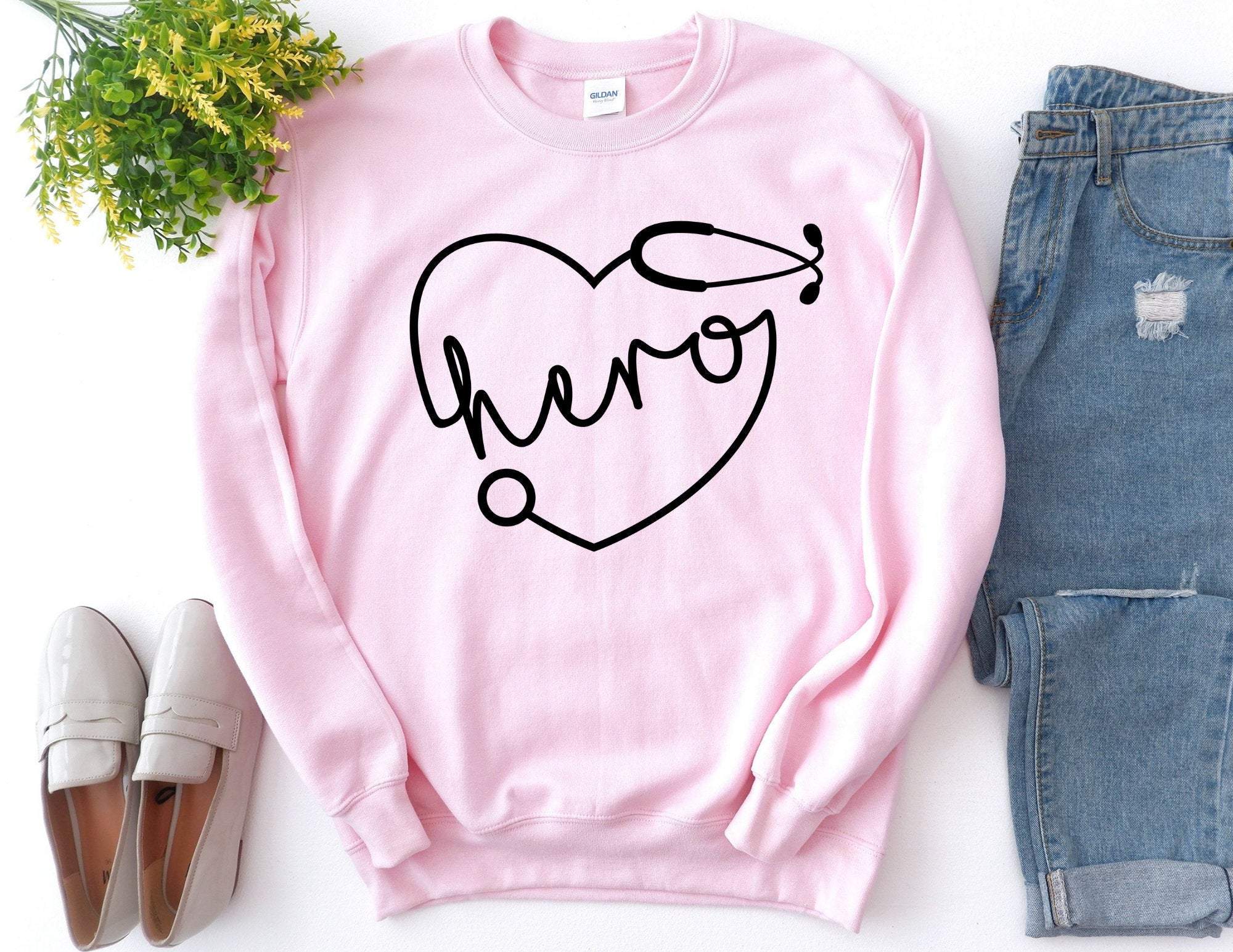 Hero Nurse Sweater, Nursing Sweatshirt, Nursing School Sweater, Gift For Nurse, Nursing School Grad, Nurse Sweatshirt, Gift For Nurse T-Shirt Hoodie All Color Size S-5Xl