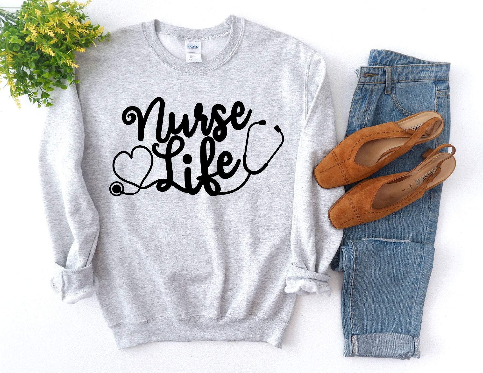 Nurse Life Sweater, Nursing Sweatshirt, Nursing School Sweater, Gift For Nurse, Nursing School Grad, Nurse Sweatshirt, Gift For Nurse T-Shirt Hoodie All Color Size S-5Xl