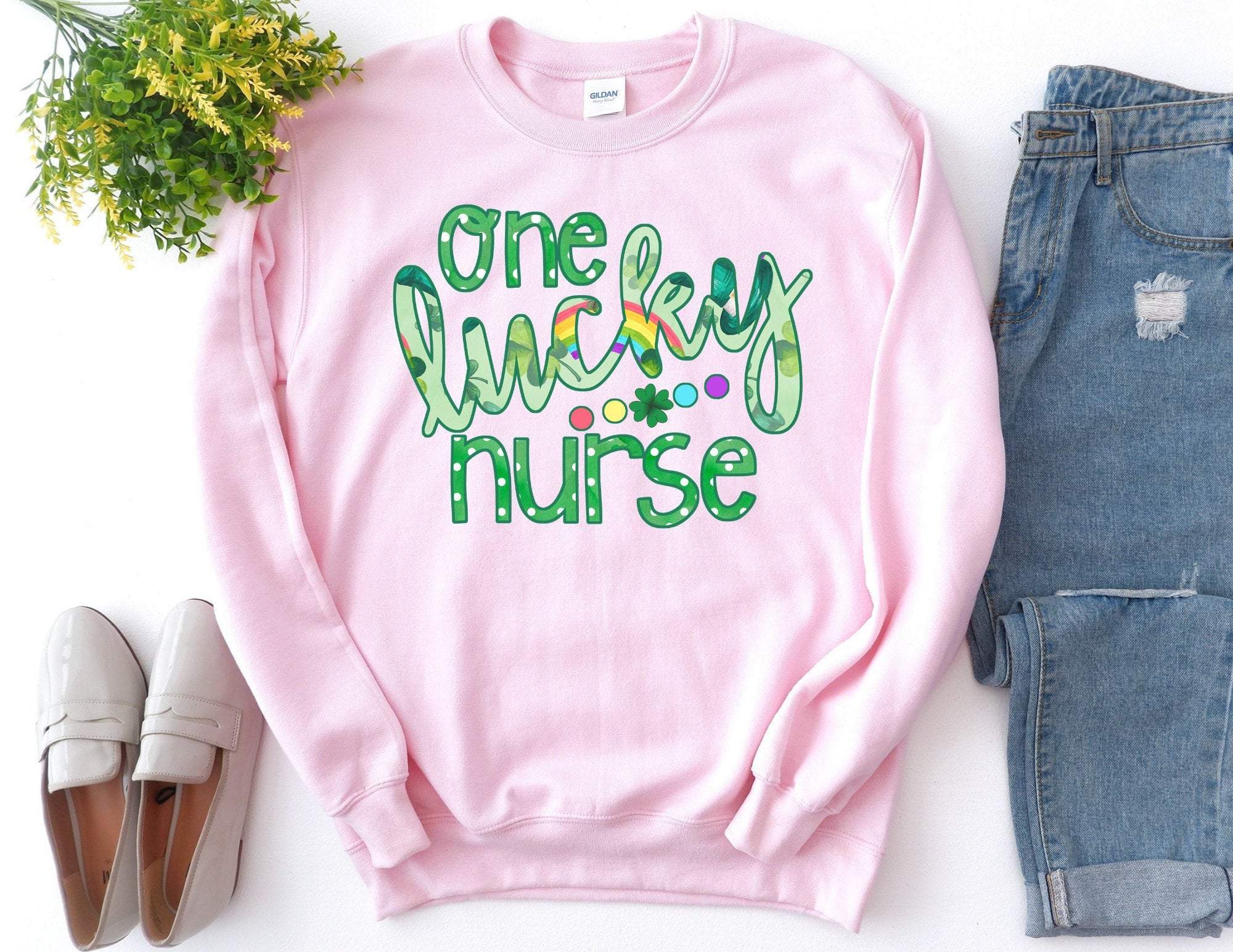 One Lucky Nurse Sweatshirt, St. Patricks Day Nurse Sweater, St Patty’S Day Sweatshirt For Nurse, Nurse Sweater T-Shirt Hoodie All Color Size S-5Xl