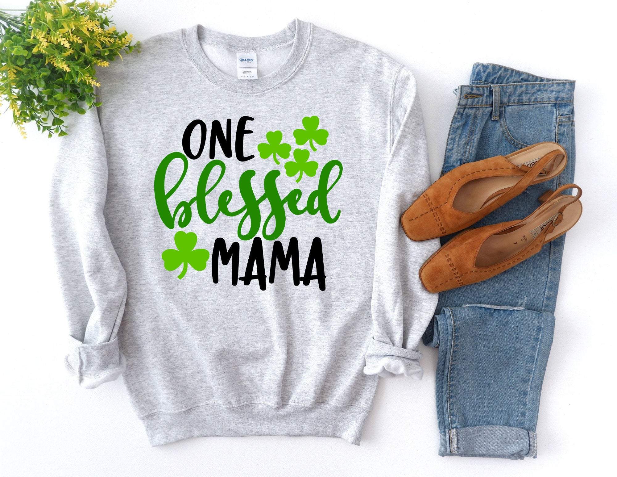 One Blessed Mama Sweater, St Pattys Day Sweater, Mama St Patrick’S Day Sweatshirt, St Patty’S Day Gift, Happy St Pattys Day Sweatshirt T-Shirt Hoodie All Color Size S-5Xl