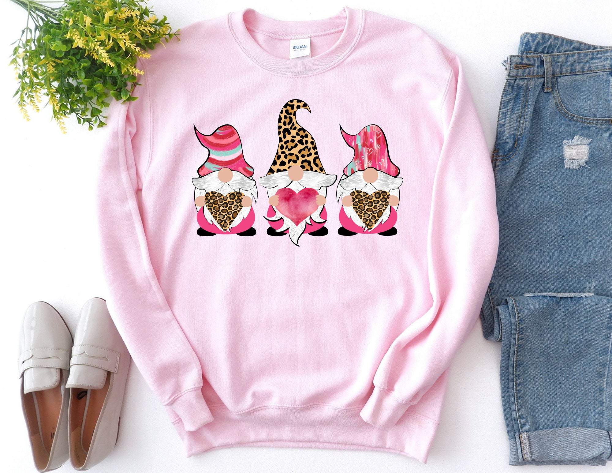 Gnome Valentine Sweater Design 2, Gnome Love Sweater, Valentines Day Sweatshirt, Valentines Day Gift, Happy Valentines Day Sweatshirt T-Shirt Hoodie All Color Size S-5Xl