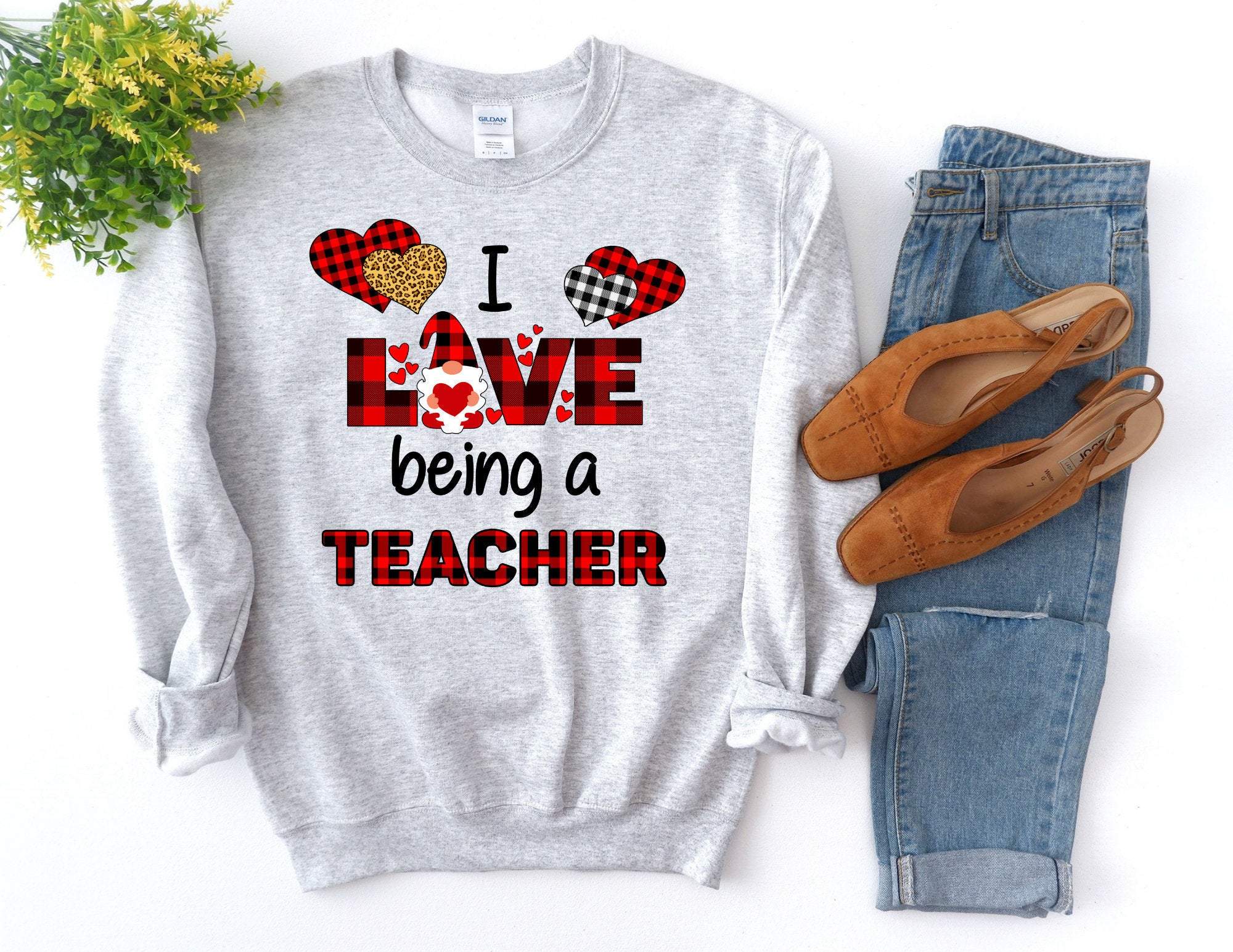 I Love Being A Teacher Sweatshirt, Valentine Sweater, Valentines Day Sweatshirt For Teachers, Teacher Sweater T-Shirt Hoodie All Color Size S-5Xl