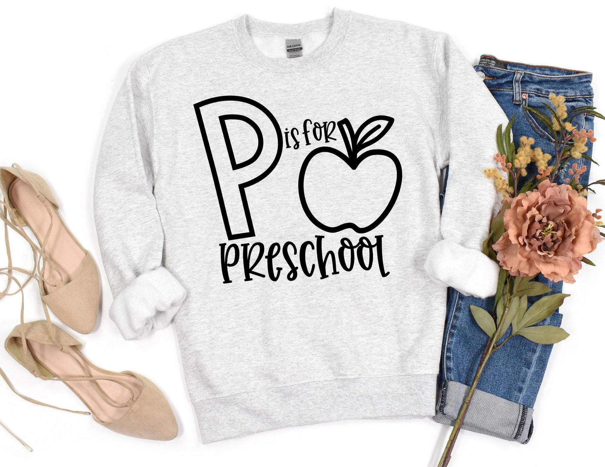 P Is For Preschool Sweatshirt, Teacher Sweatshirt, Teacher Sweater, Gift For Teacher, Preschool Sweatshirt, Preschool Teacher T-Shirt Hoodie All Color Size S-5Xl