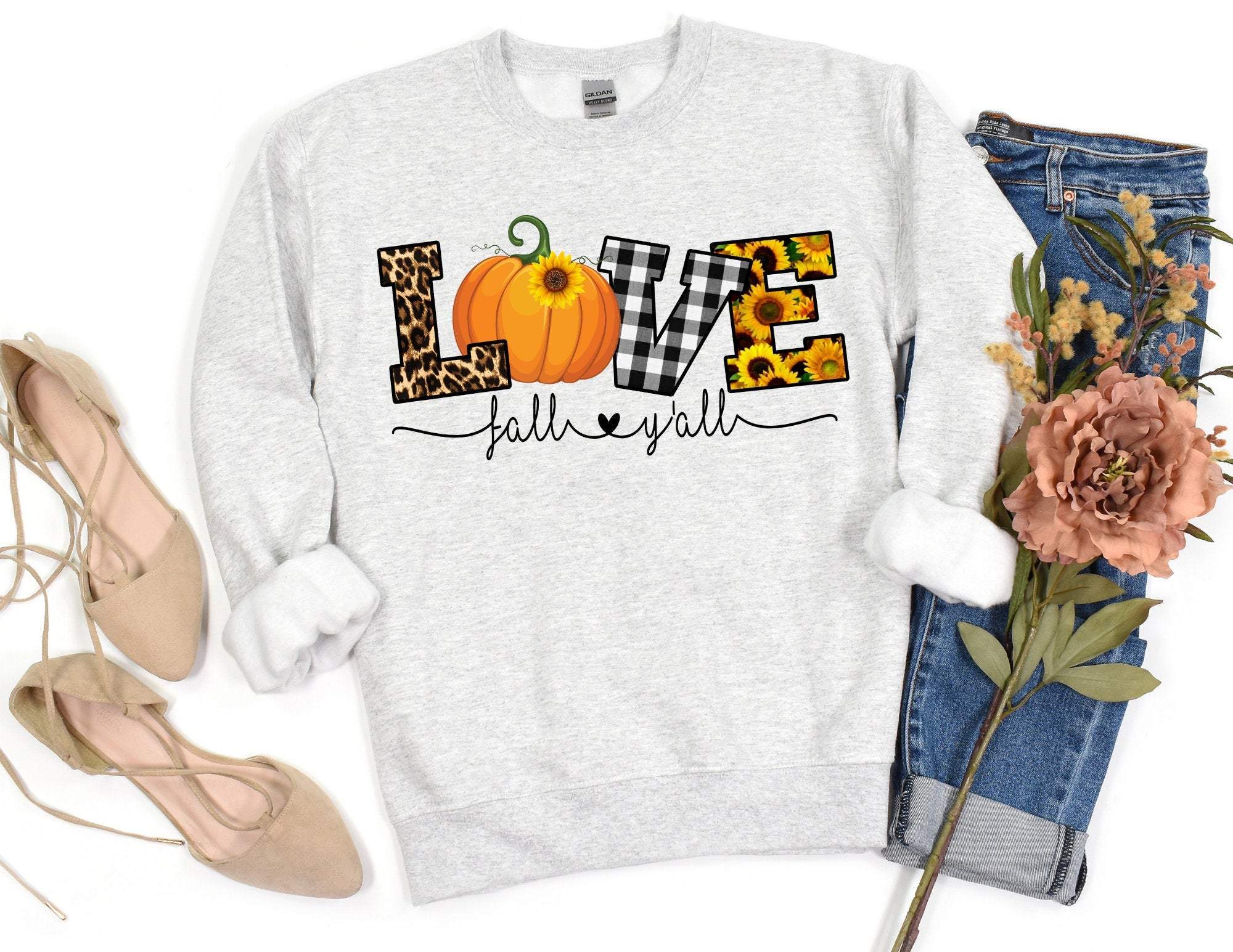 Love Fall Y’All Sweatshirt I Love Fall Sweatshirt Fall Sweater Leaves Sweatshirt Fall Time Sweatshirt Fall T-Shirt Hoodie All Color Size S-5Xl