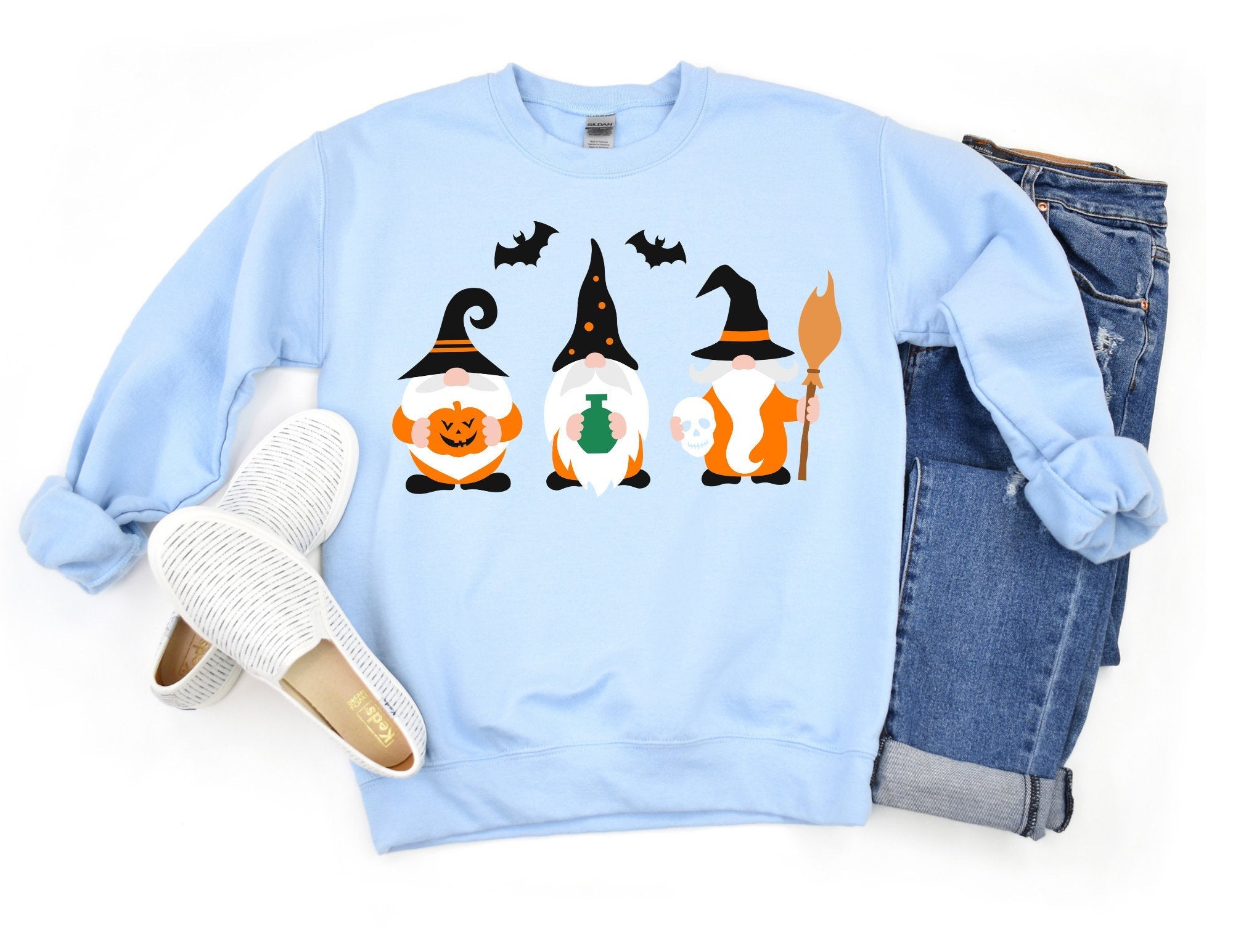 Gnome Halloween Sweatshirt, Gnome Sweatshirt, Halloween Sweatshirt, Halloween Sweater, Gnome Shirt, Halloween T-Shirt Hoodie All Color Size S-5Xl