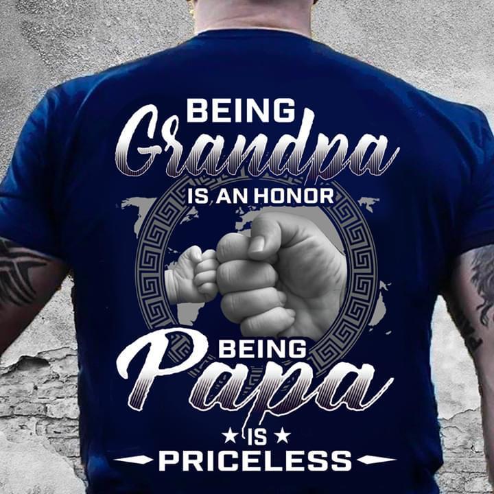 Being Grandpa Is An Honor Being Papa Is Priceless T Shirt Tshirt, Hoodie, Sweater Up To 5xl Gift For Father’s Day 2021