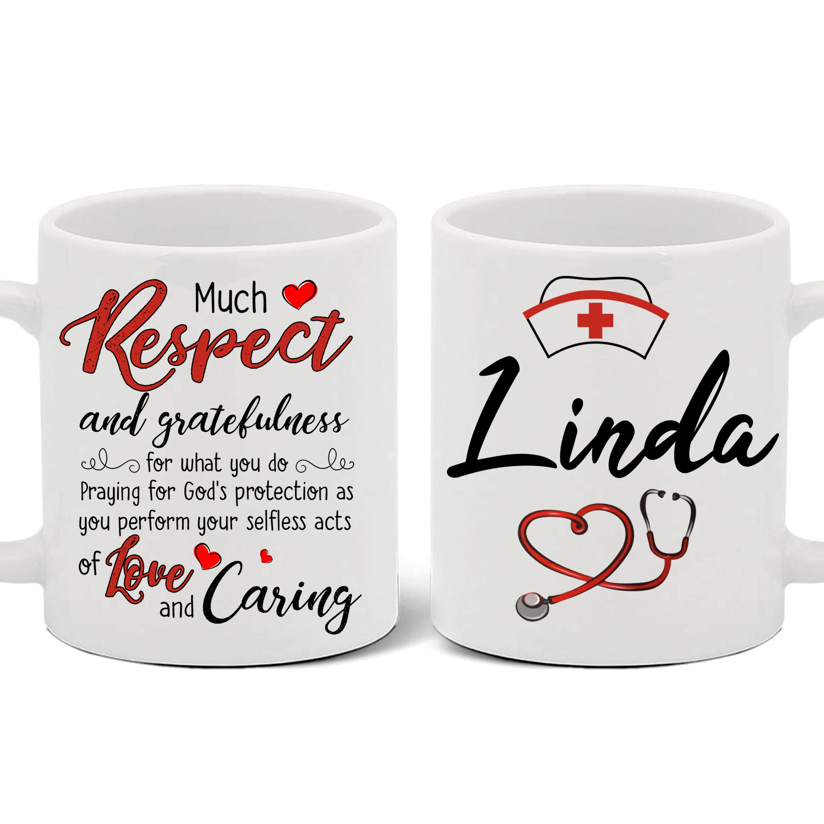 Coffee mugs happy nurse’s day unique nurse’s day gift, meaningful nurse appreciation day presents, birthday gift for nurse ideas from friends, family – Nurse, respect and gratefulness D835 – PersonalizedWitch