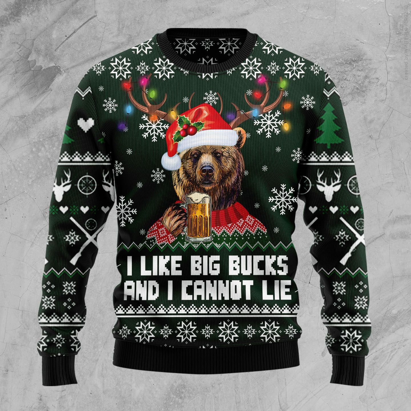 Bear Hunting and Beer D3009 Ugly Christmas Sweater unisex womens & mens, couples matching, friends, funny family sweater gifts (plus size available)