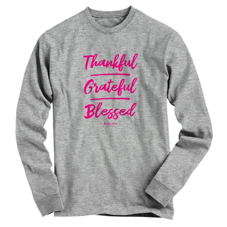 Blessed Girl Womens Long Sleeve T-Shirt Thankful Grateful Blessed