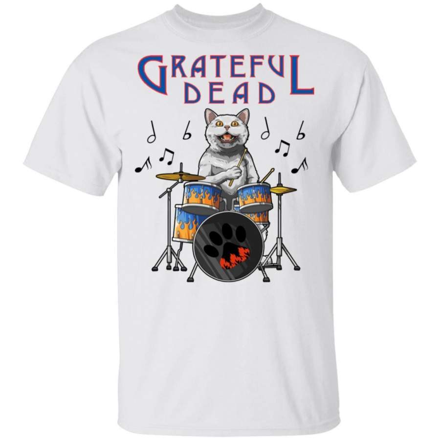 Cat Drummer Grateful Dead T-shirt Rock Tee MT04