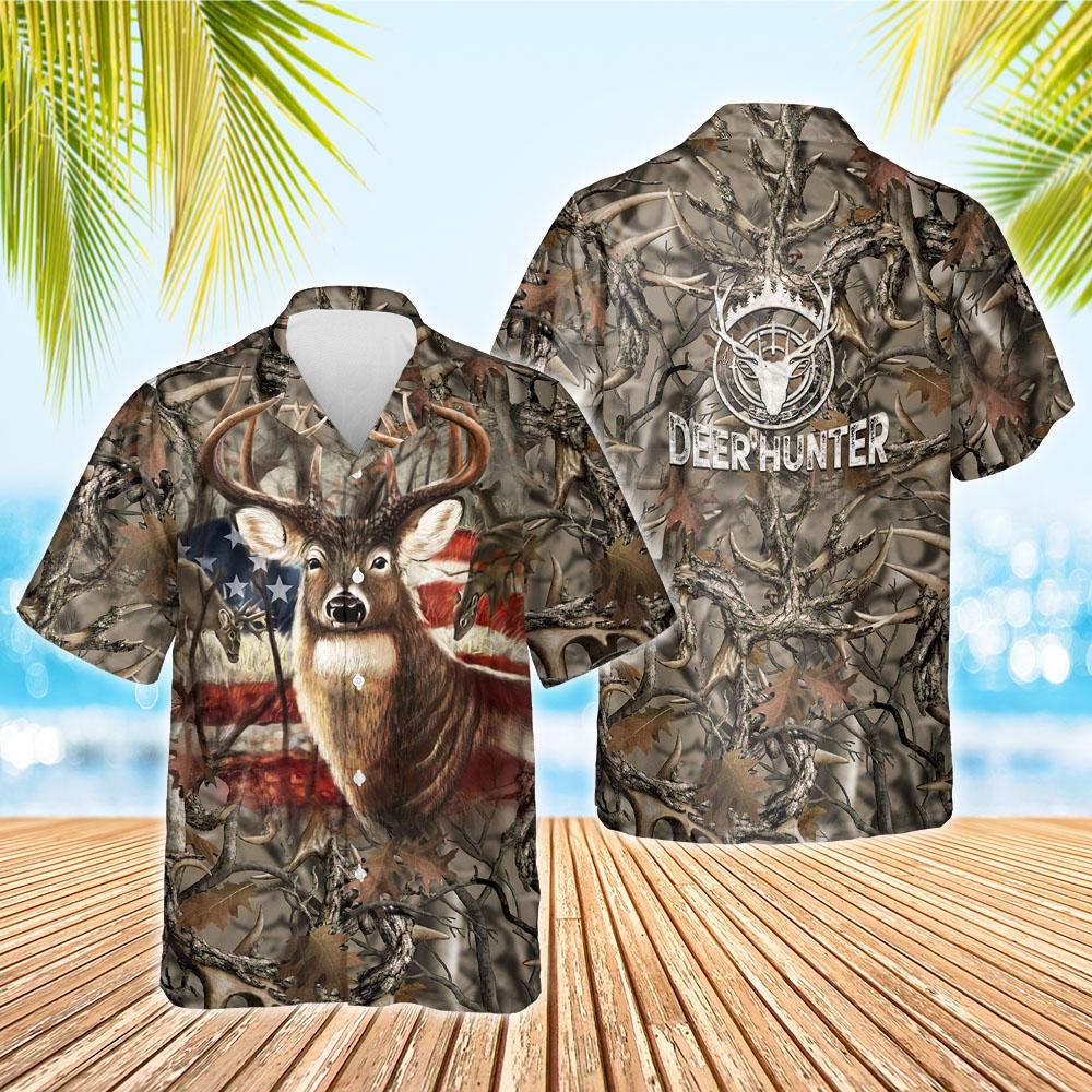 Deer Hunting American Hawaiian Shirt Thh3187Hw