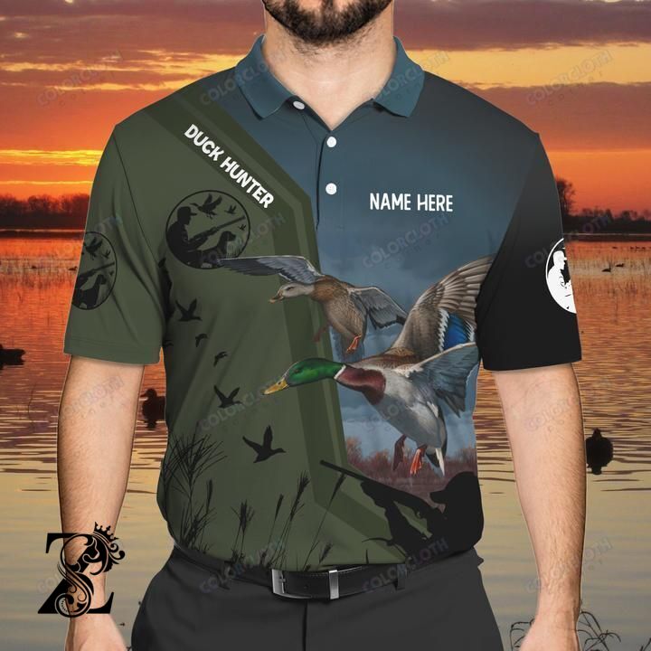 Personalized Name Duck Hunting Polo Shirt Ht260508