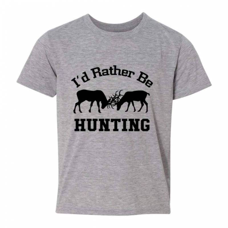 Hunting Gift for Men – I’d Rather Be Hunting Mens Tshirt – Gray Tshirt Hunter