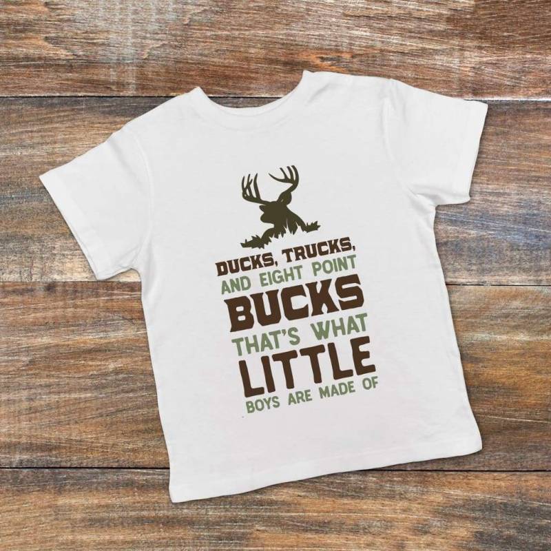 Boys Shirt – Ducks Trucks Bucks Hunting Fishing