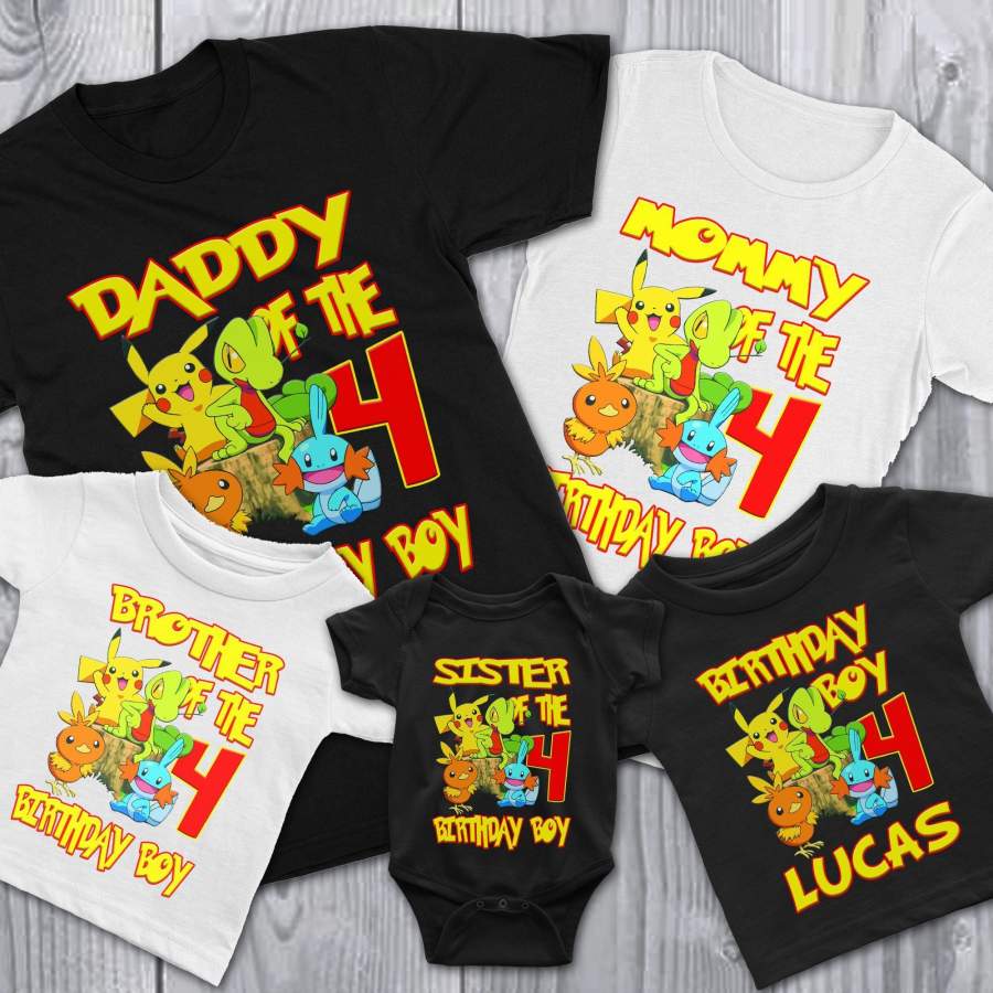 Personalize Pokemon Birthday Shirt