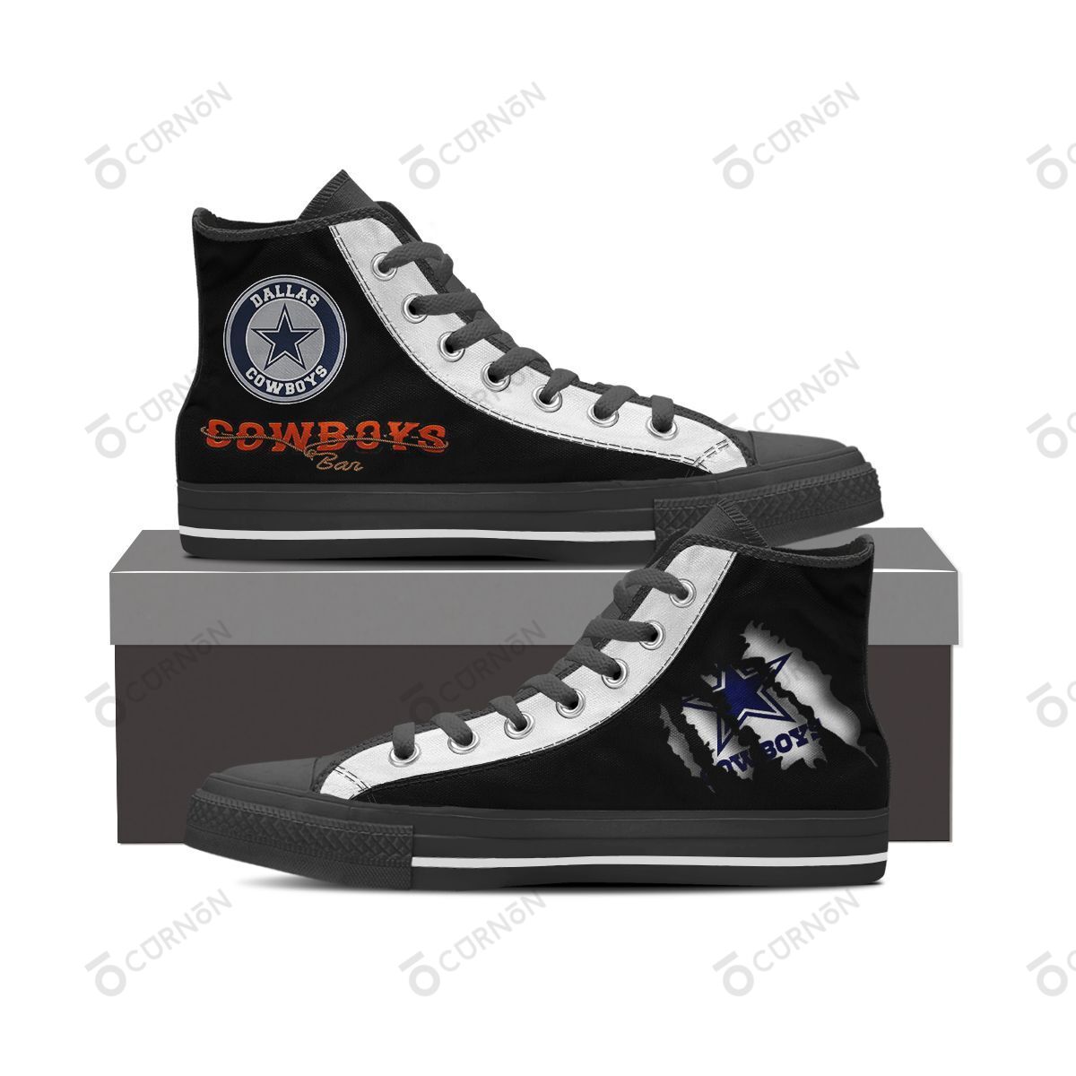 Dallas Cowboys 2 High Top Shoes