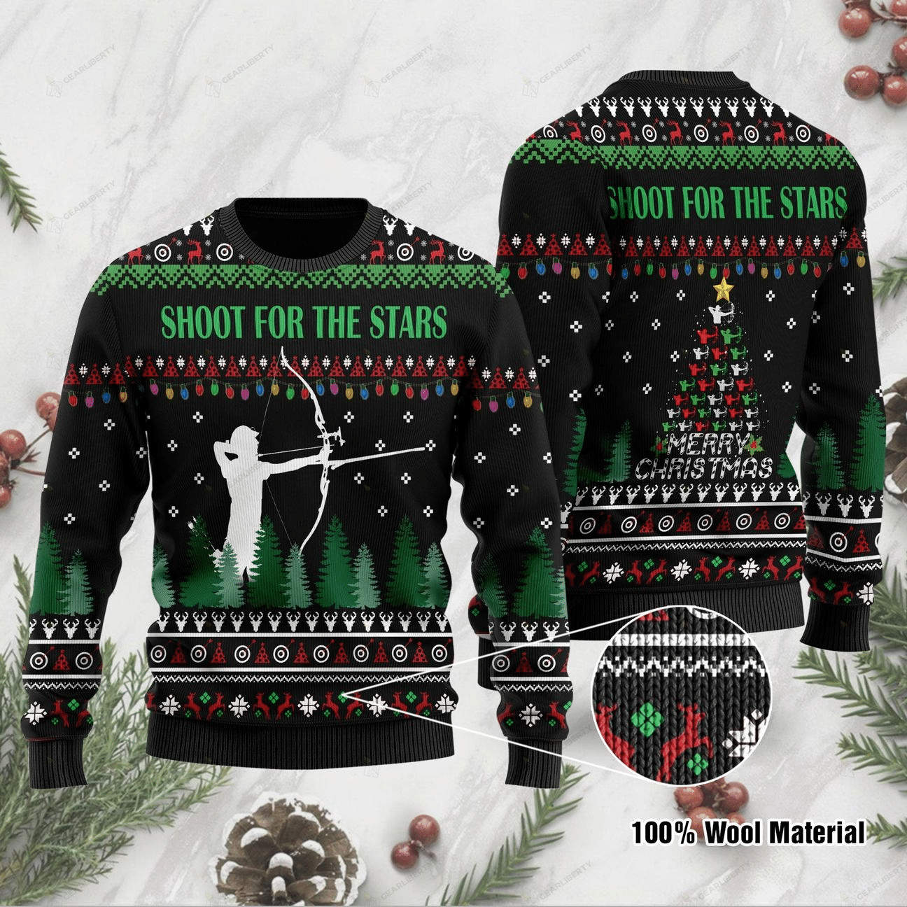 ARCHER USING COMPOUND HUNTING CHRISTMAS UGLY SWEATER HN151262