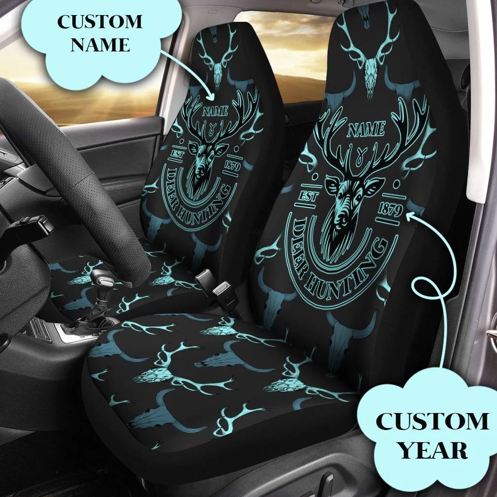 307THHHT-Deer Hunting PERSONALIZED NAME AND YEAR CAR SEAT COVERS