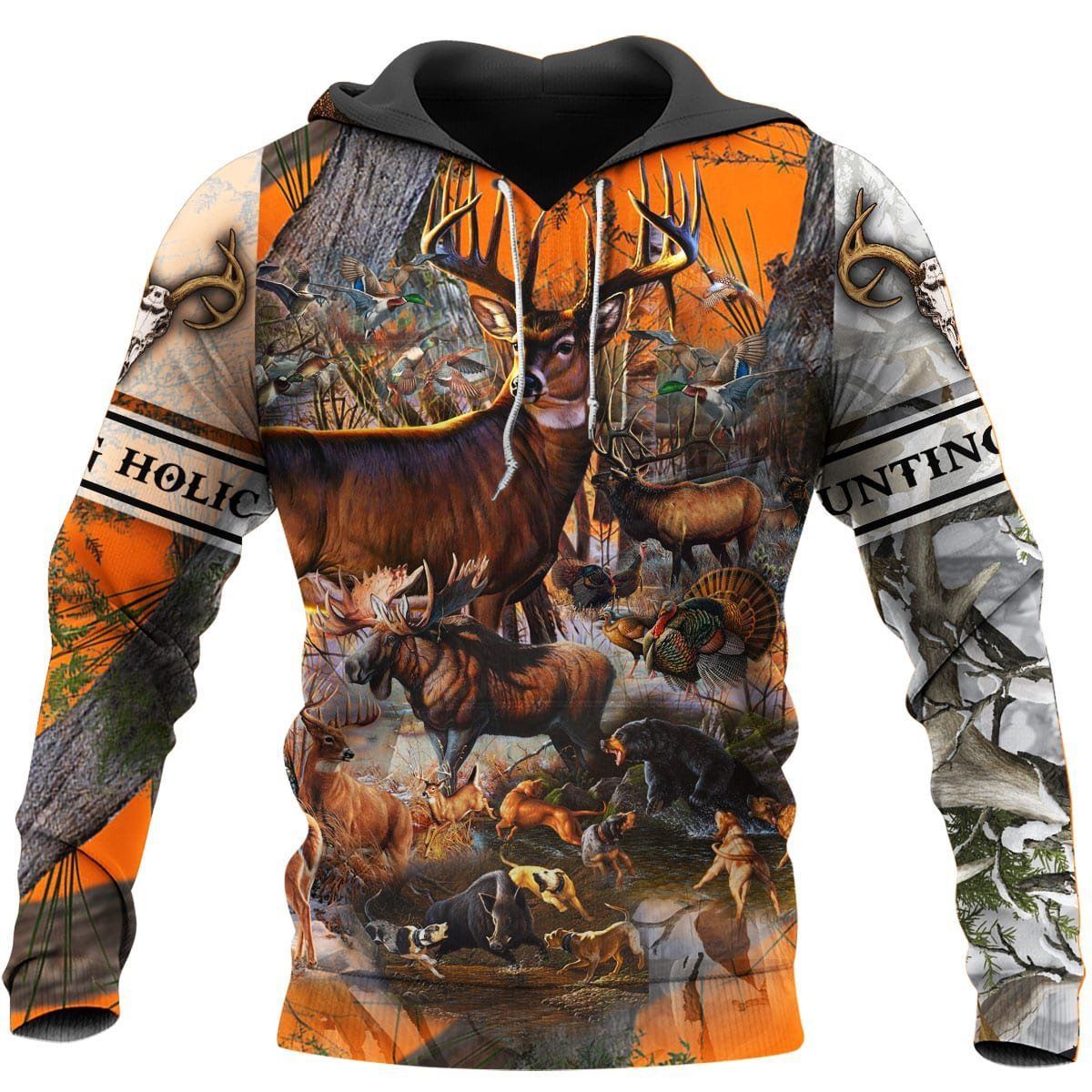 418THHHT-Deer and Moose Hunting Camo 3D All Over Printed Shirts