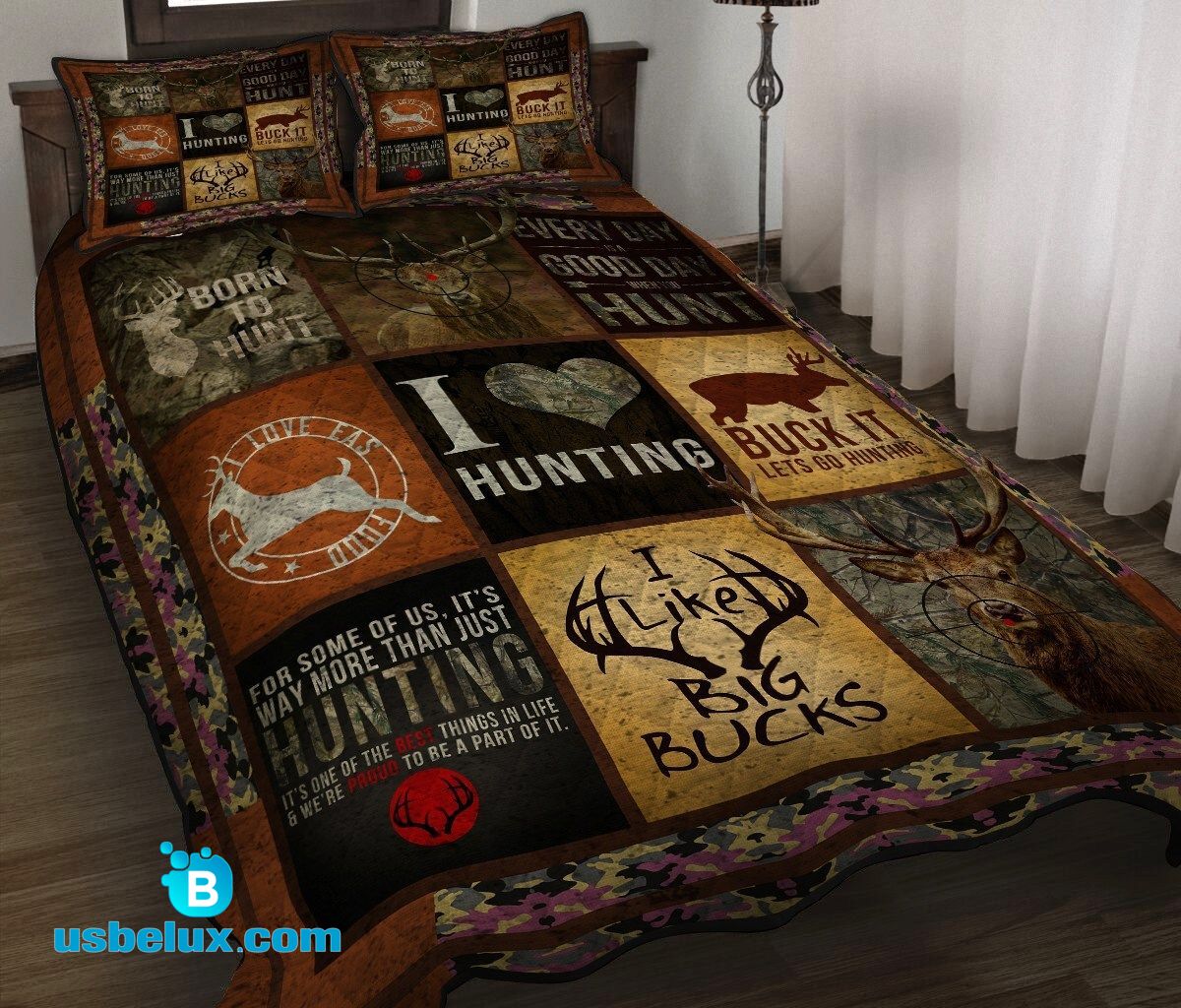 616THHHT – I Love Hunting Big Bucks Hunting QUILT BED SET