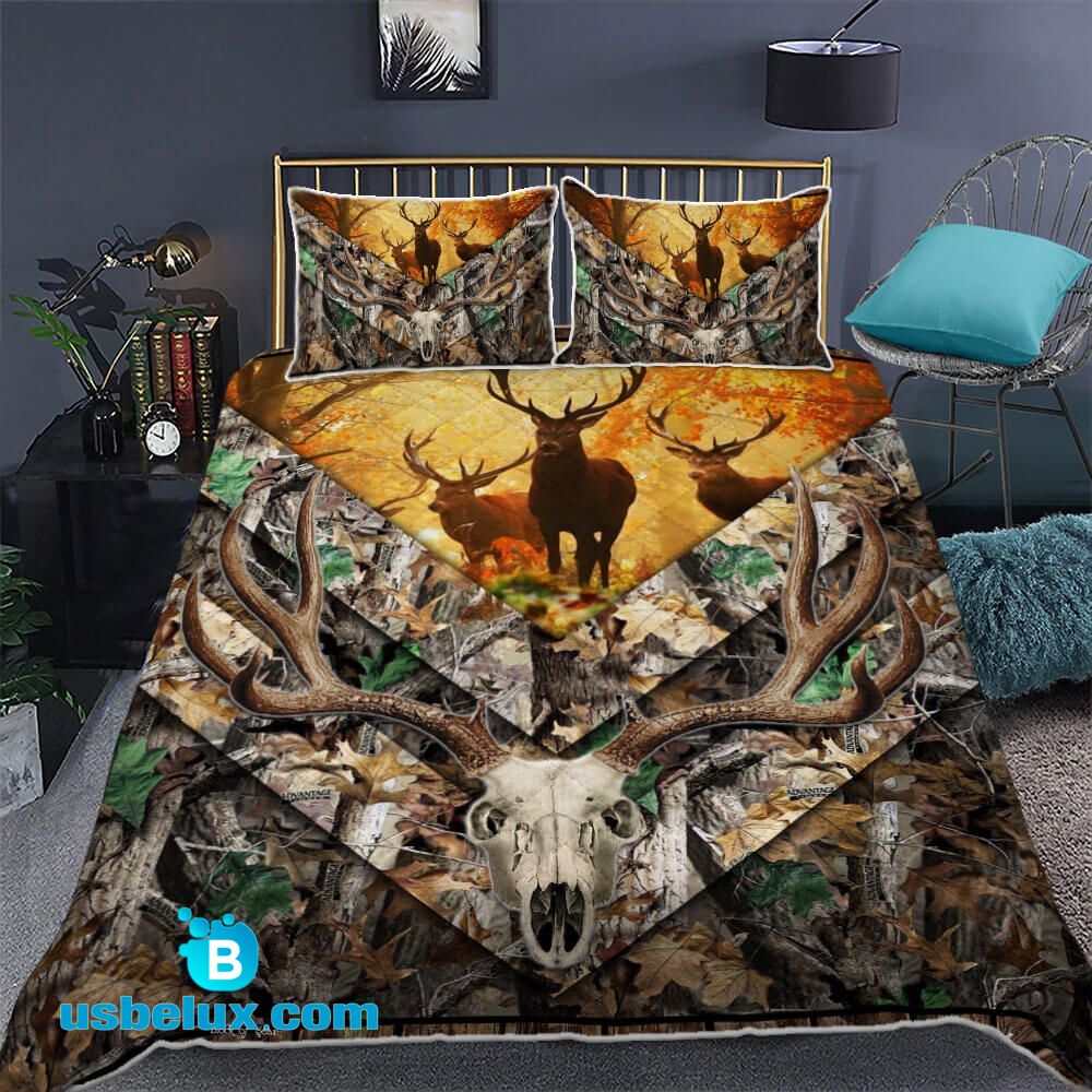 698THHHT – Deer Skull Hunting Quilt Bed Set