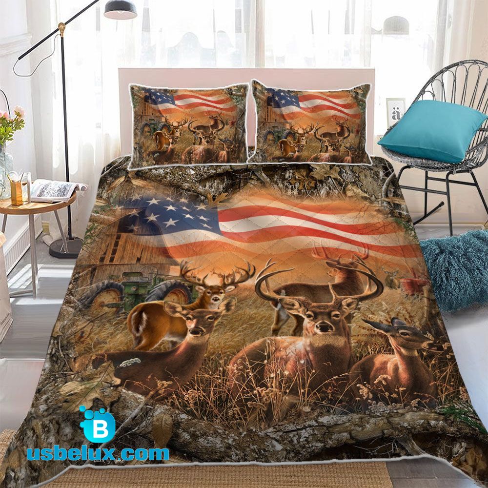 701THHHT – U.S. Deer Hunting Quilt Bed Set