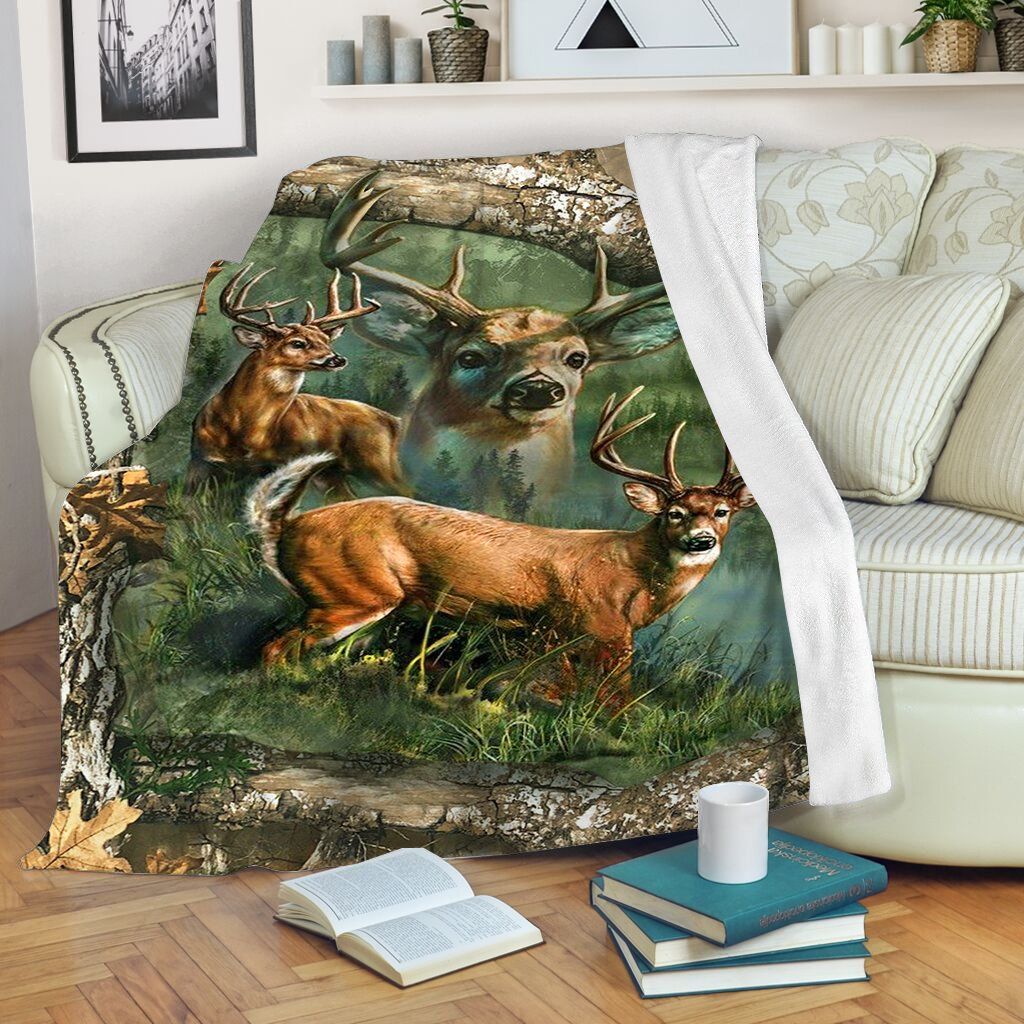 709THHHT – Deer hunting camo blanket gifts for deer hunters