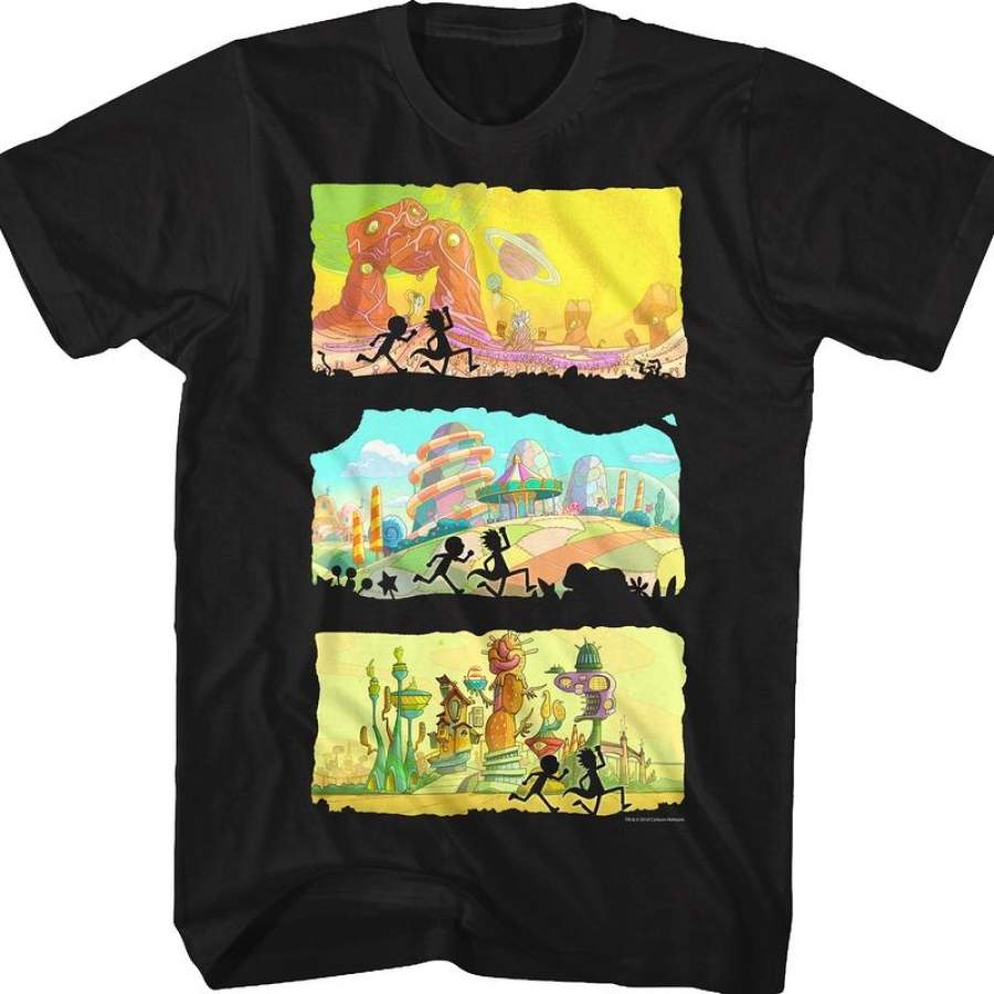 Three Worlds Rick and Morty T-Shirt