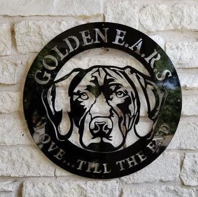 Labrador Retriever Dog Sign, Hunting Dog, Entrance Sign, Wall Decor, Plasma Cut Steel Sign, Custom Sign, Welcome Sign, Personalized