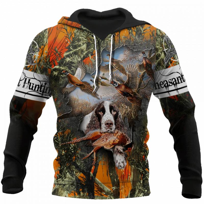 B21024 Pheasant Hunting Springer Spaniel Hoodie