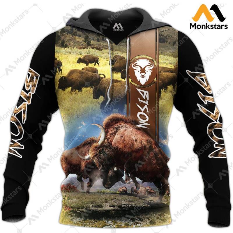 Bison Hunting V8 Hoodie