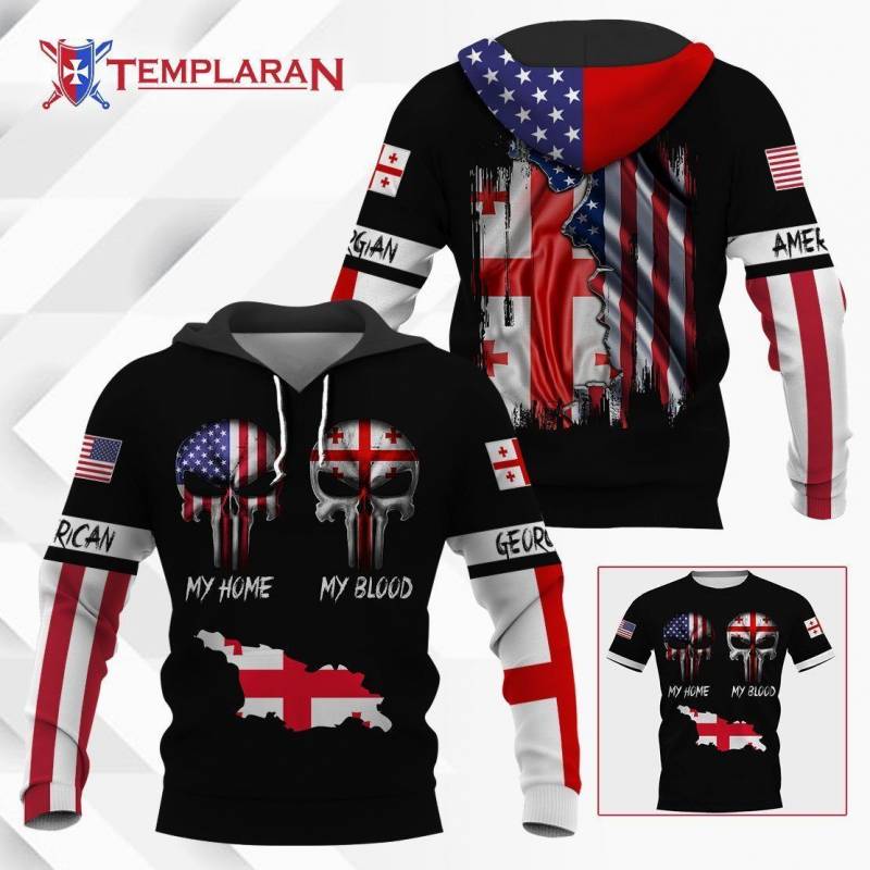 American My Home Georgian My Blood Hoodie