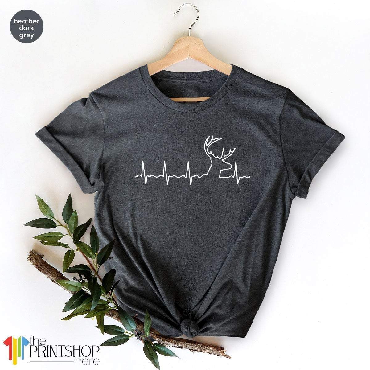 Hunting Tshirt, Hearthbeat Shirt, Buck Pulse T Shirt, Deer Pulse Shirt. Deer Hunter Shirt, Deer Hutning Shirt, Adventure T-Shirt