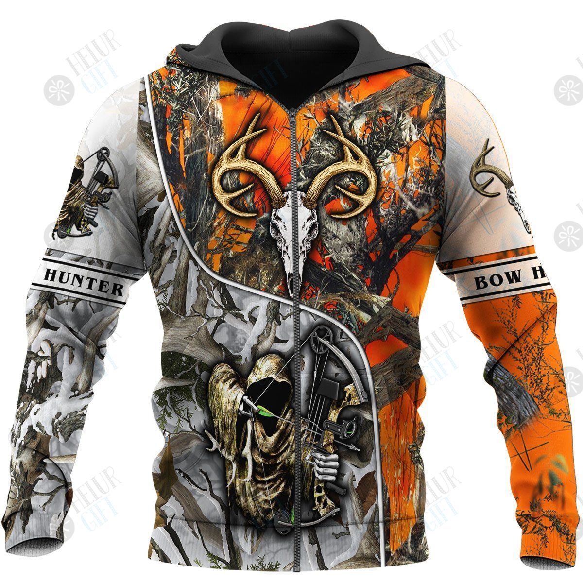 Deer Hunting Reaper Bow Beauty Orange 3D All Over Printed Shirts Sweatshirt, Hoodie, Bomber Jacket Size S – 5Xl