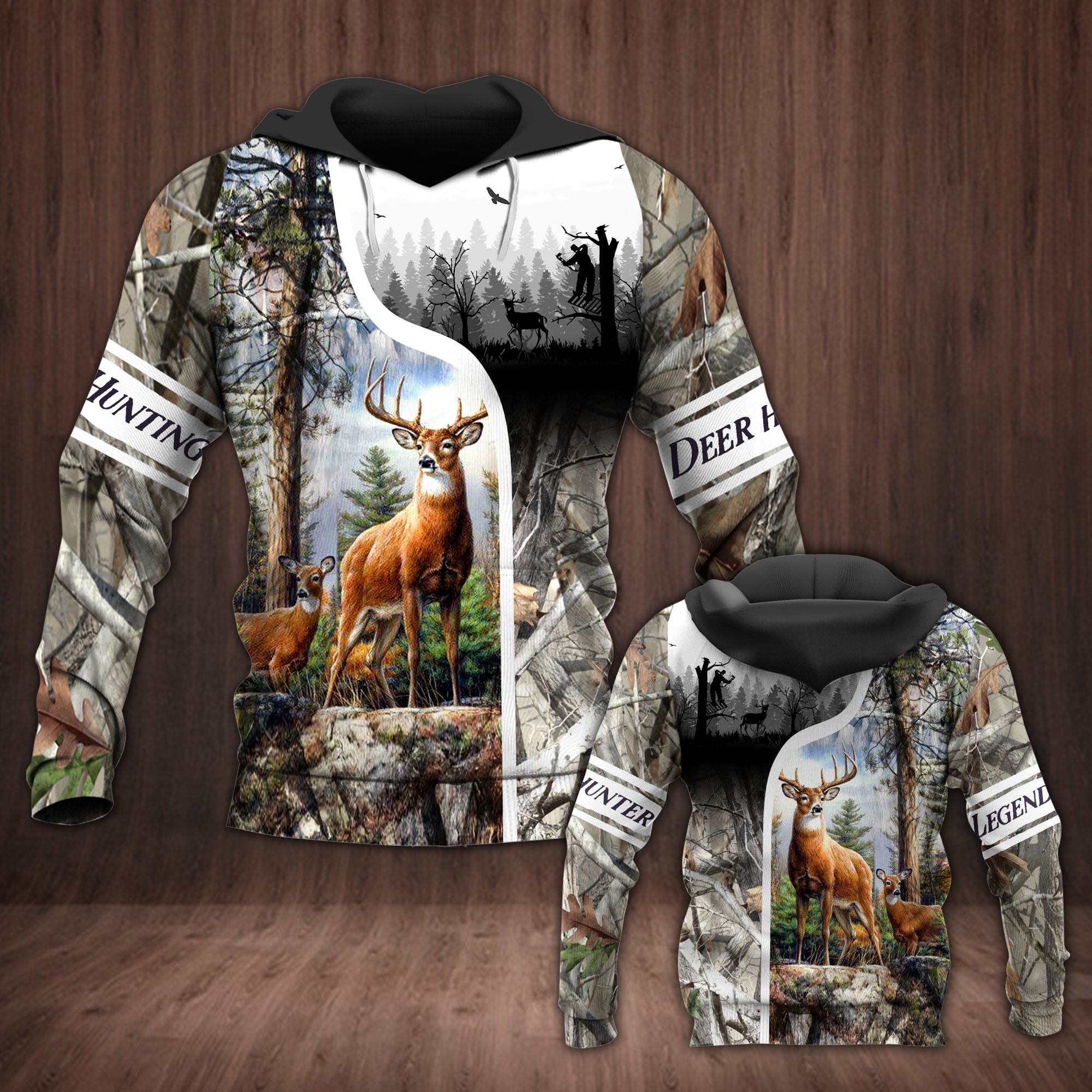 Hunting Deer Camo 3D All Over Print, Unisex 3D Hoodie T Shirt Plus Size S-5Xl