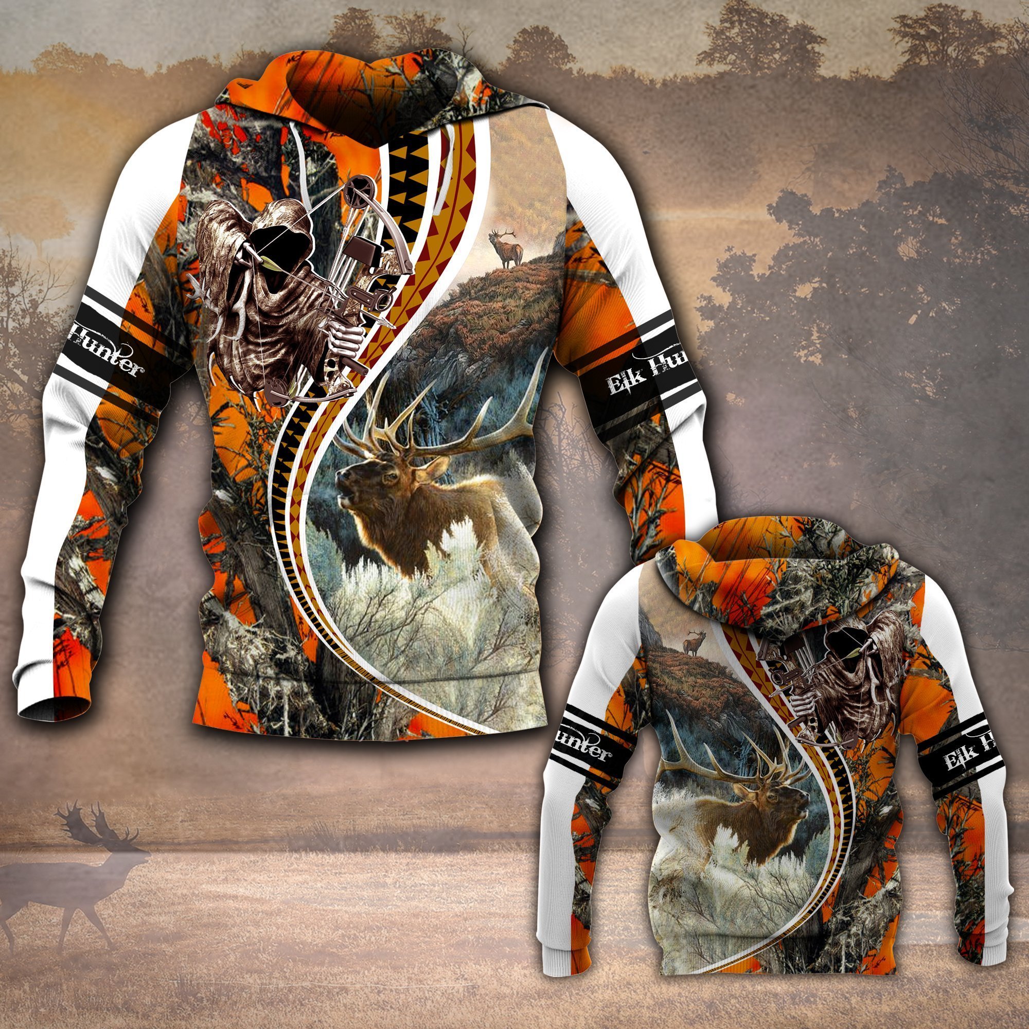 Hunting – Elk Hunter 3D All Over Print, Unisex 3D Hoodie T Shirt Plus Size S-5Xl