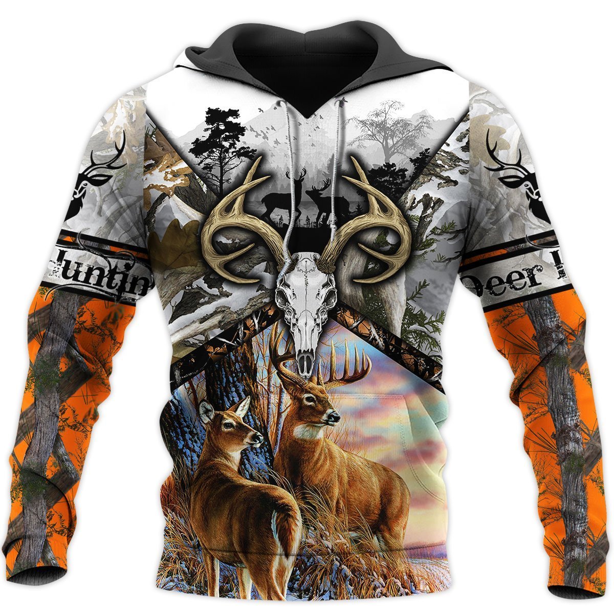 Deer Hunting Camo 3D All Over Print, Unisex 3D Hoodie T Shirt Plus Size S-5Xl