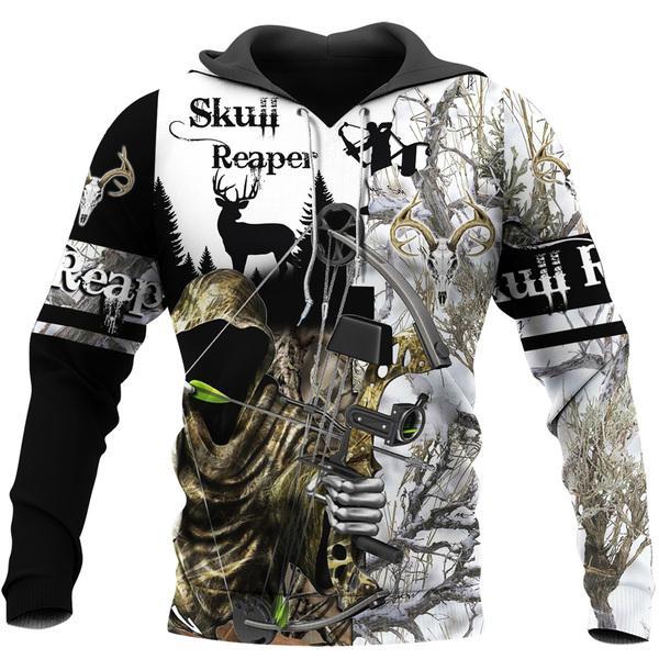 Skull Reaper Hunting 3D All Over Print, Unisex 3D Hoodie T Shirt Plus Size S-5Xl