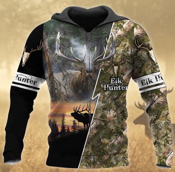 Elk Hunting Storm 3D All Over Print, Unisex 3D Hoodie T Shirt Plus Size S-5Xl