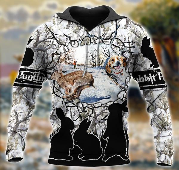 Rabbit Hunting 3D All Over Print, Unisex 3D Hoodie T Shirt Plus Size S-5Xl