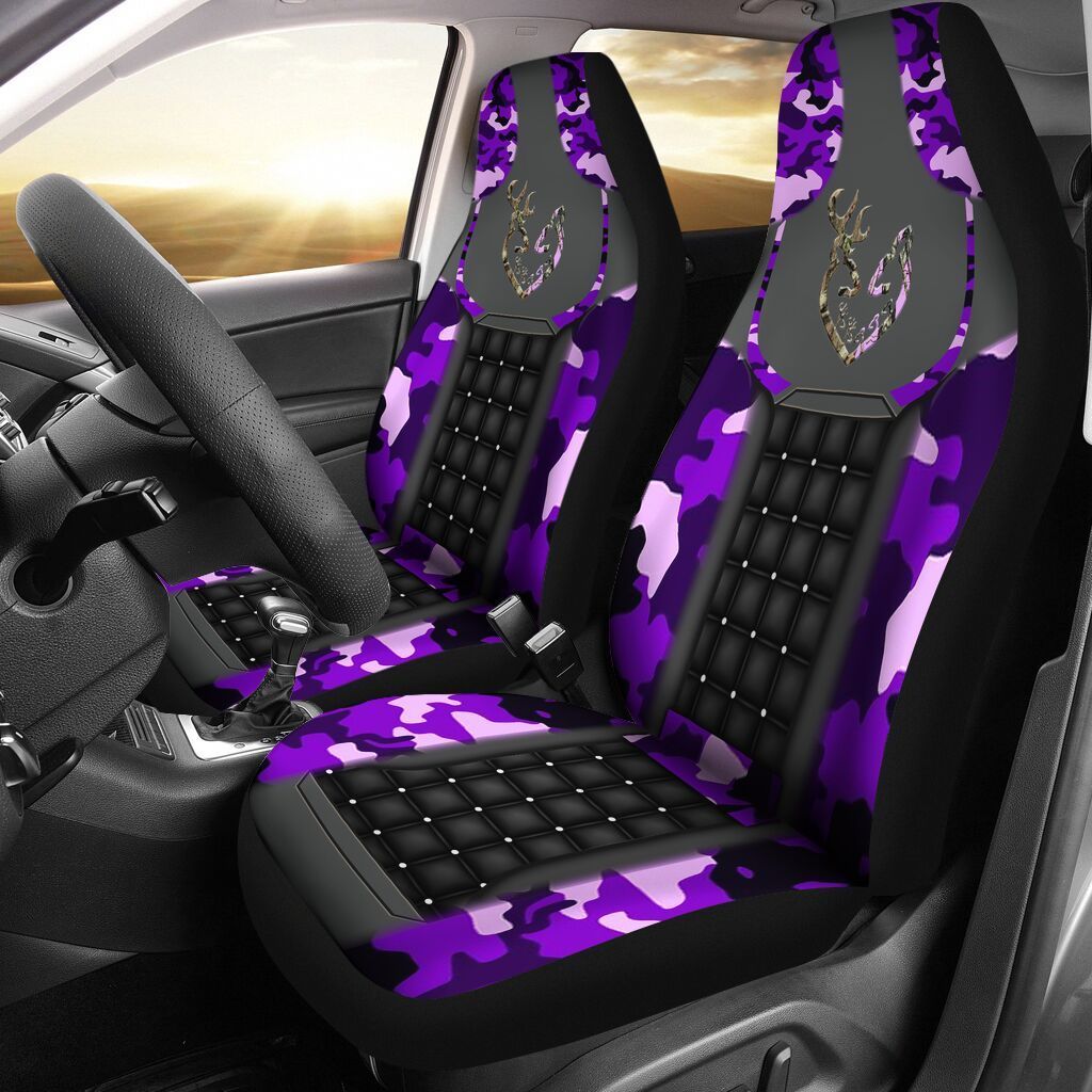 8THHHT-DEER HUNTING PURPLE CAMO CAR SEAT COVERS