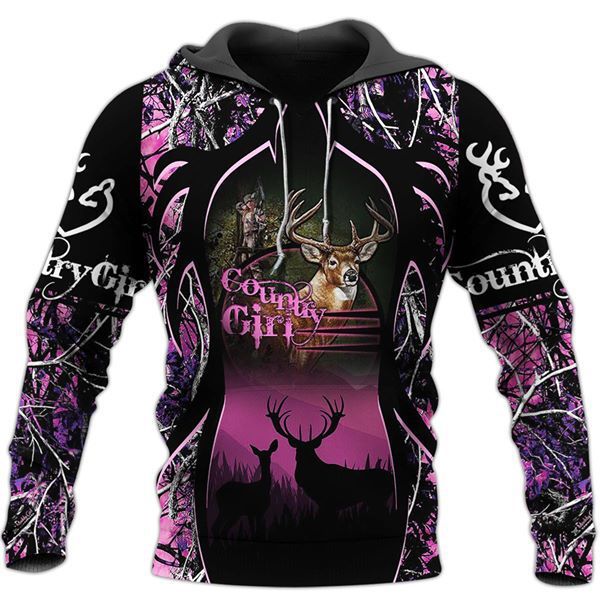 329THHHT-COUNTRY GIRL HUNTING 3D OVER PRINTED HOODIE