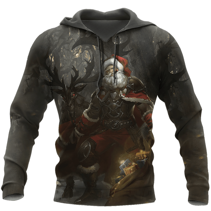 Deer Hunting Santa Claus 3D All Over Print, Adult Unisex 3D Hoodie T Shirt Plus Size S-5Xl