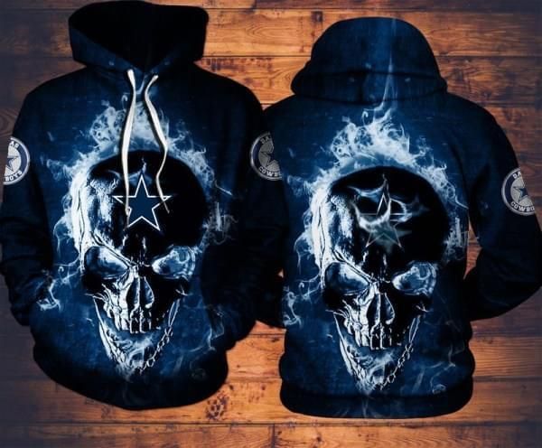 Dallas Cowboys Football Skull 3D Hoodie