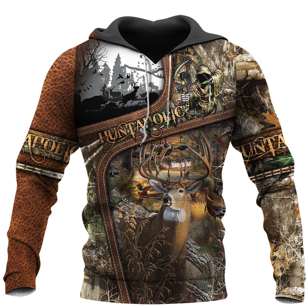 Hunting Camo 3D All Over Print, Adult Unisex 3D Hoodie T Shirt Plus Size S-5Xl