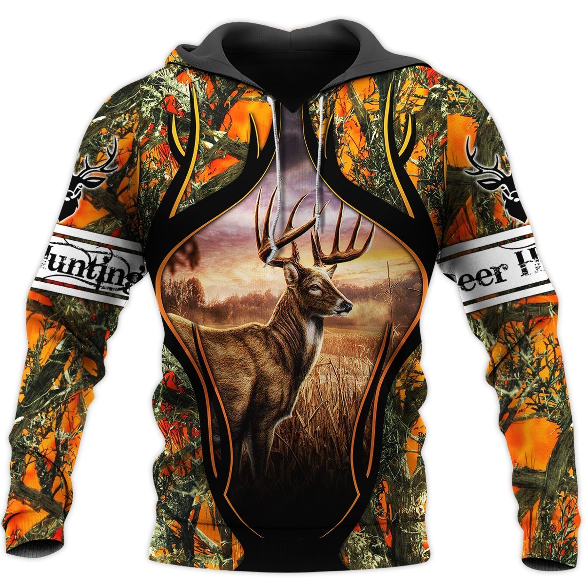 Deer Hunting Camo 3D All Over Print, Adult Unisex 3D Hoodie T Shirt Plus Size S-5Xl