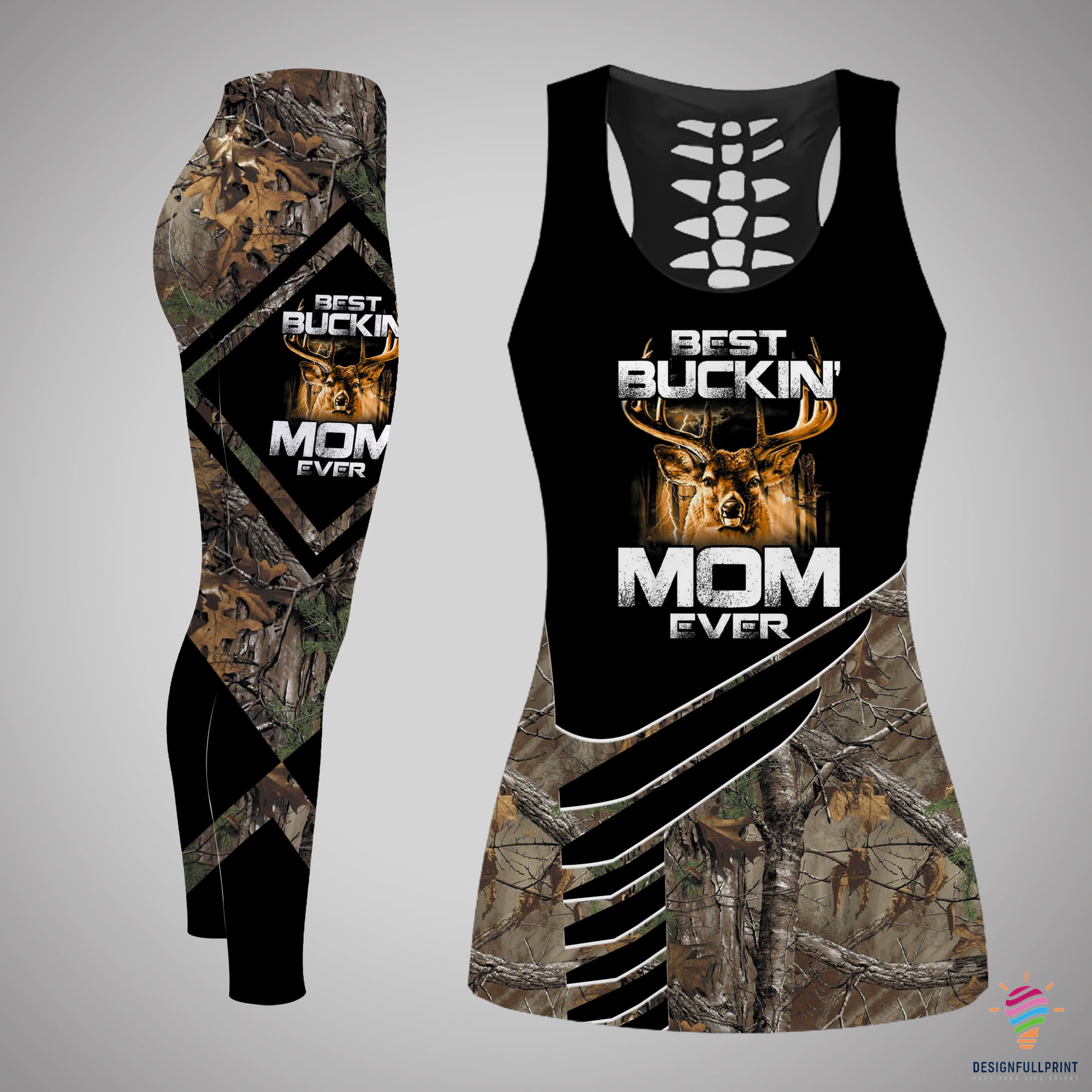 Birthday Gift Idea For Mom Best Bucket Mom Ever Deer Hunting Tank Top And Leggings Set Hg