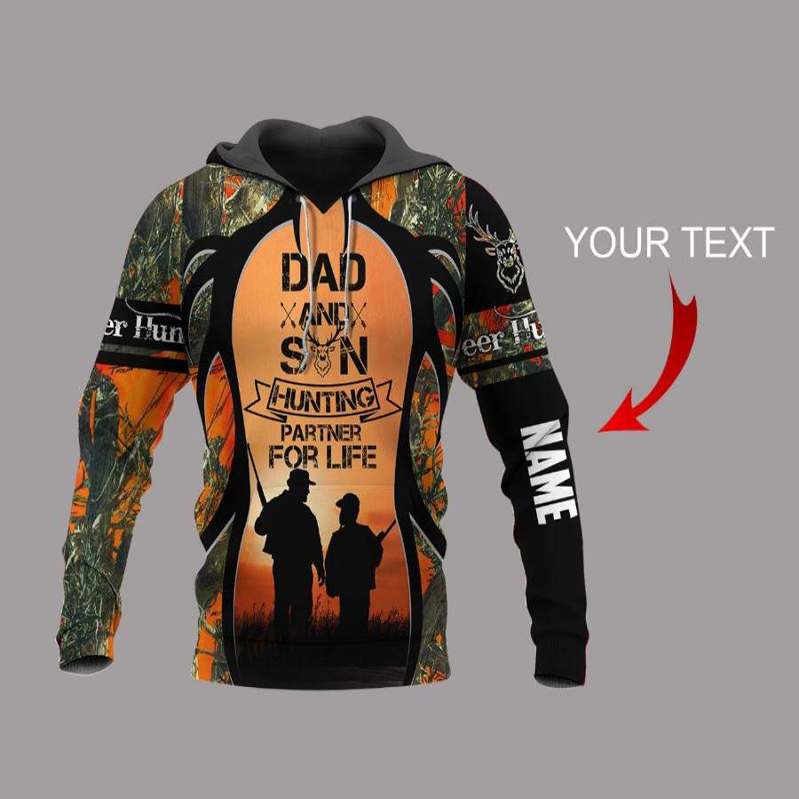 Dad And Son Hunting Partner For Life Personalized Unisex Hoodie LN